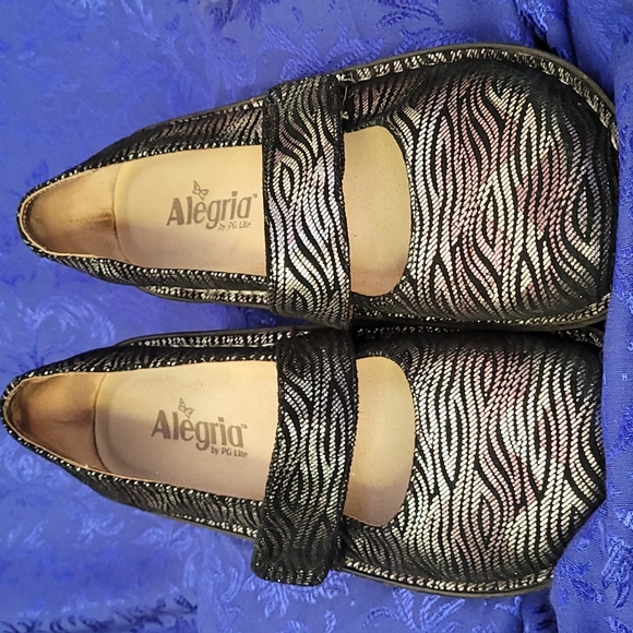 [GUC] Alegria Feliz FEL-345 Purple, Silver, Black Ric-Rac Zebra Print Mary Janes - Picture 6 of 16